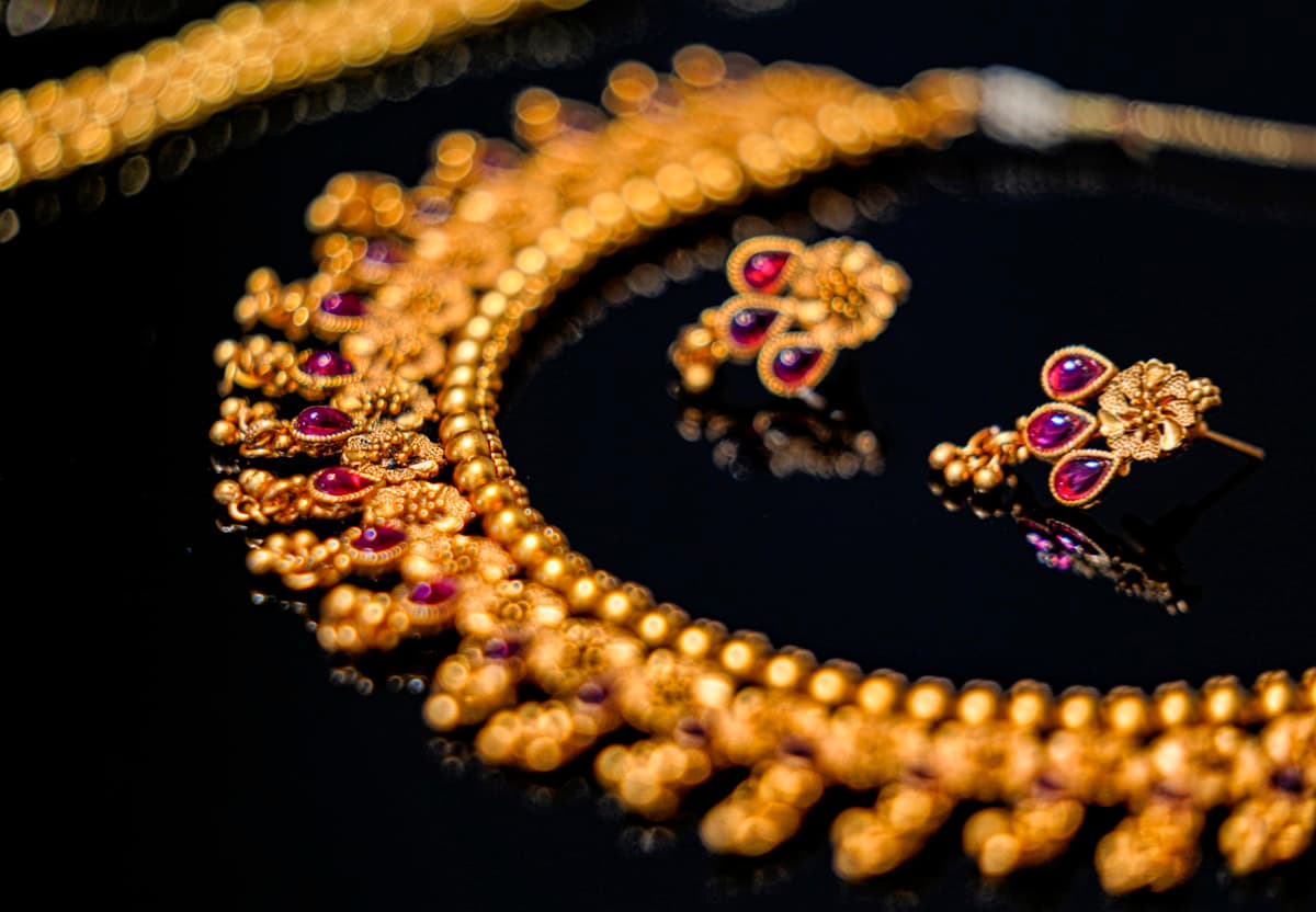 Antique Gold Temple Necklace Set